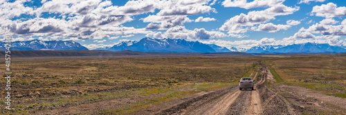Driving in Perito Moreno National Park (Parque Nacional Perito Moreno), Santa Cruz Province, Argentinian Patagonia, Argentina, South America, background with copy space © Matthew