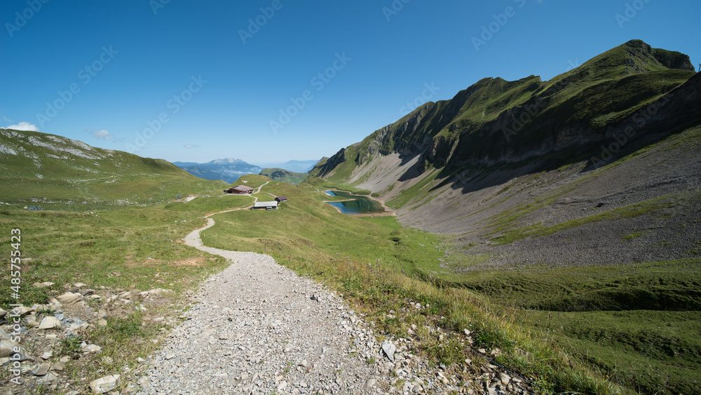 landscape in switzerland at the eisee 1900m. The lake is of natural origin near the Brienzer Rothorn. landscape in switzerland at the eisee 1900m. The lake is of natural origin near the Brienzer Rothorn.