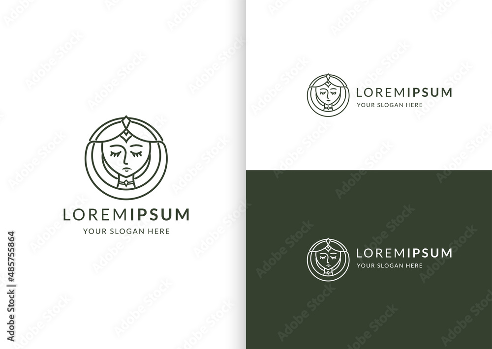 Fototapeta premium modern beautiful woman feminine logo