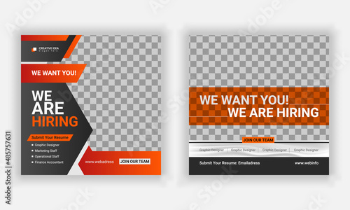 WE ARE HIRING SOCIAL MEDIA POST DESIGN.
