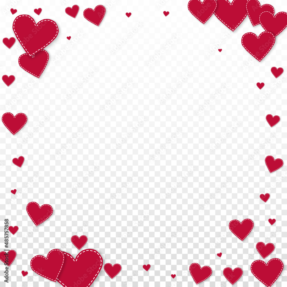 Red heart love confettis. Valentine's day vignette Red heart love confettis. Valentine's day vignette