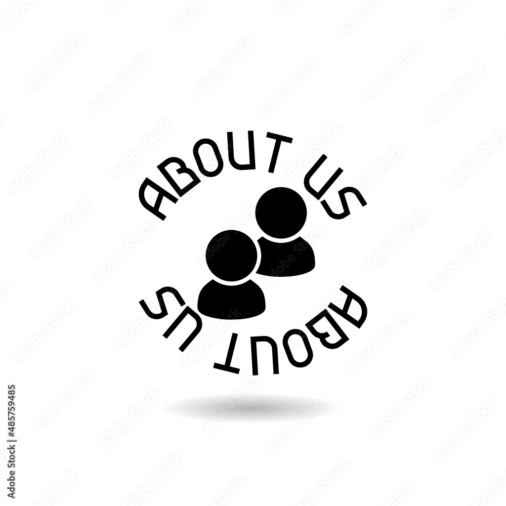 About us sign icon logo with shadow About us sign icon logo with shadow