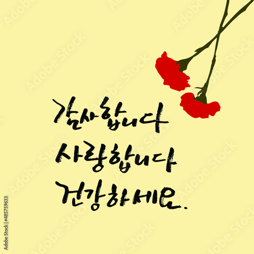 카네이션_감사합니다_캘리그라피
