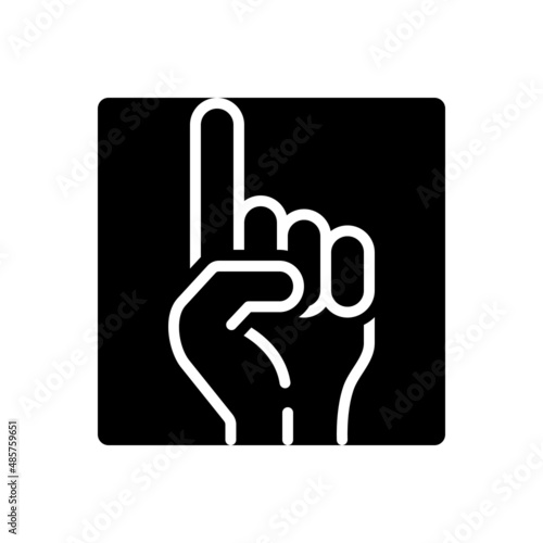 Black solid icon for finger