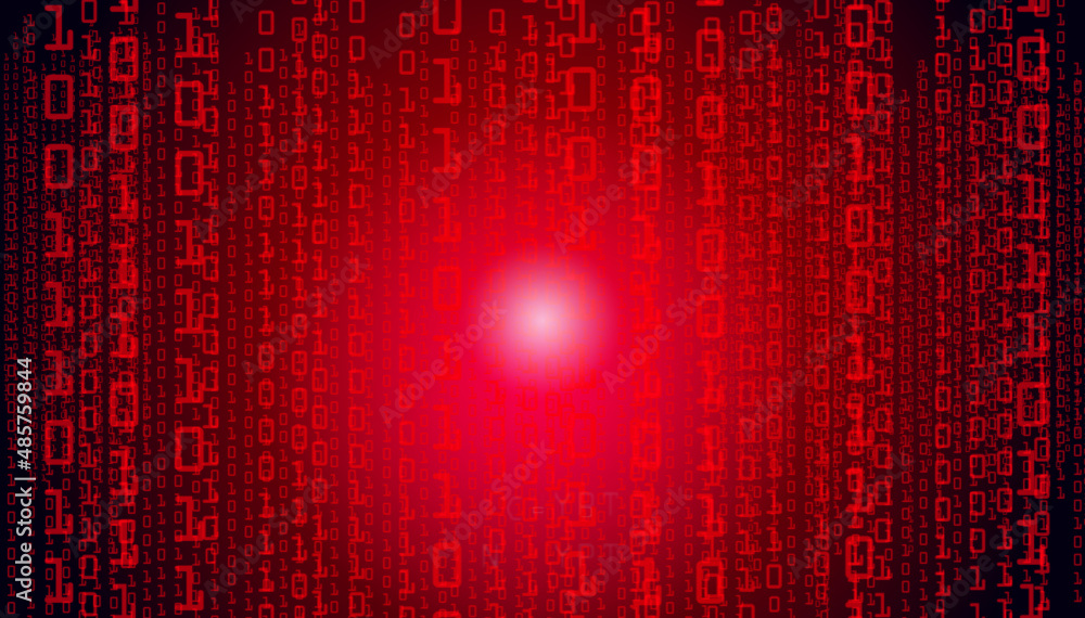 Red Binary Code Background