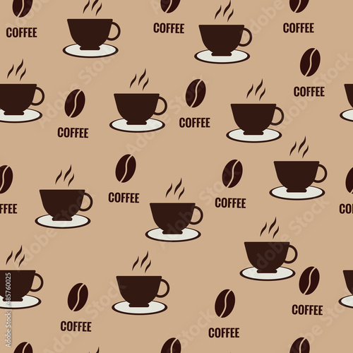 Seamless pattern. Coffee pattern.Pattern with coffee in sketch style. Abstract retro texture. Vector template. Natural abstract art. 