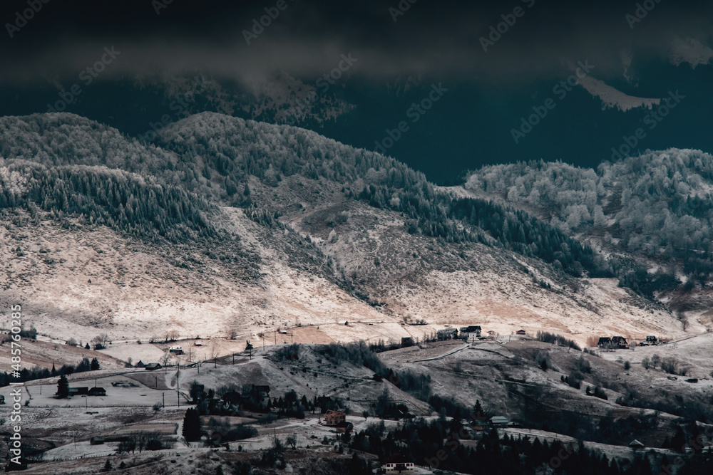 Winter landscape in Bucegi Mountains Romania