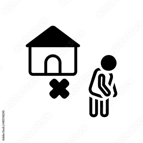 Black solid icon for homeless