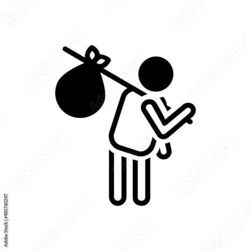 Black solid icon for hunting vagabond