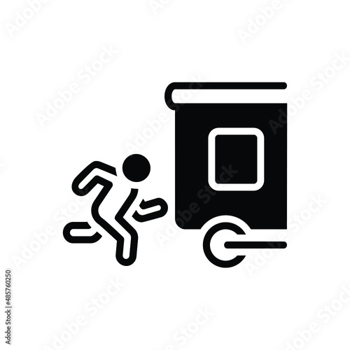 Black solid icon for missed