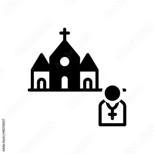 Black solid icon for priest