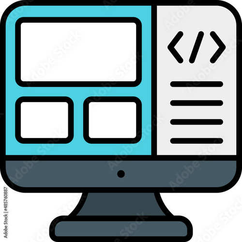 front end filled outline icon