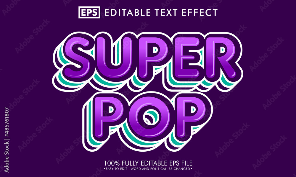 retro pop editable text effect