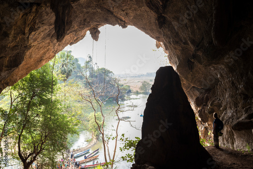 Tourist in Sadan Cave (aka Saddar Caves), Hpa An, Kayin State (Karen State), Myanmar (Burma) photo