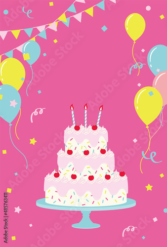 festive vector background with birthday cake for banners  cards  flyers  social media wallpapers  etc.