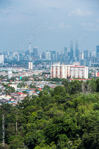 Photography Kuala Lumpur skyline seen from Bukit Tabur Mountain, Malaysia, Southeast Asia
