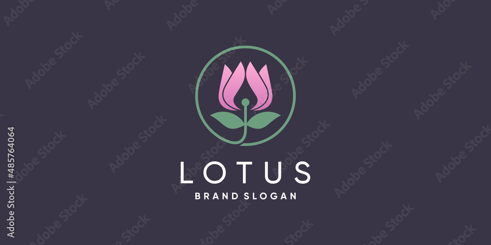 Obraz premium Lotus logo concept with fresh and unique style Premium Vector