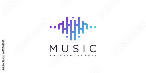 Music logo concept with modern style Premium Vector