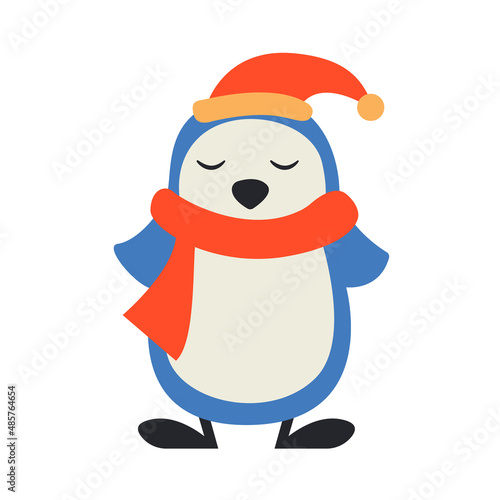 Penguin character, cartoon style illustration for children. Vector illustration.