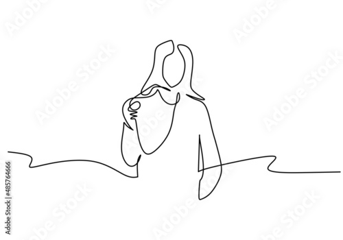 One continuous single line ...