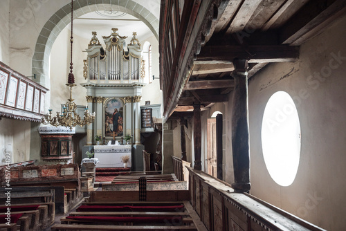 Inside Viscri Fortified Church in Viscri, one of the UNESCO listed 'Villages with Fortified Churches in Transylvania', Romania photo