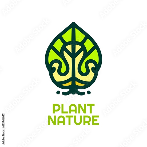 nature plant nature logo concept design illustration