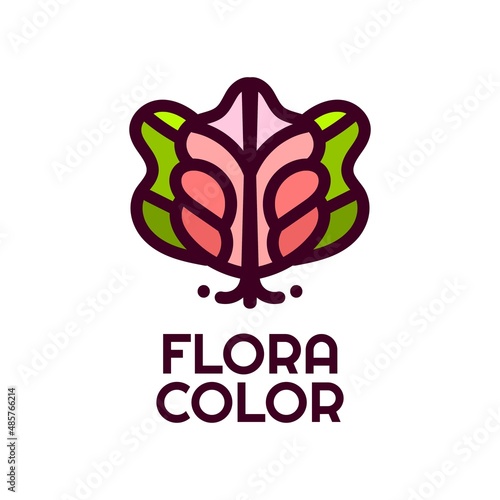 color flora flower nature logo concept design illustration