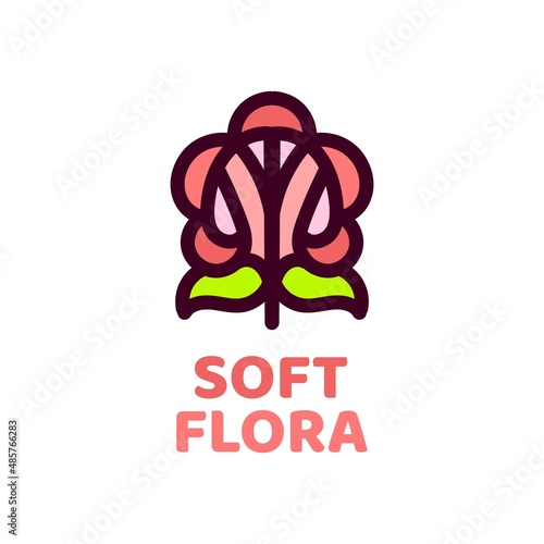 soft flora flower nature logo concept design illustration