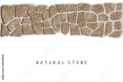 Natural stone footpath. Sandstone garden design. Vector.
