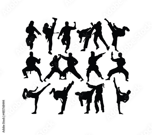 Karate Sport Silhouettes, art vector design
