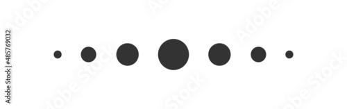 Swipe dots in line. Black point icon. Flat vector isolated
