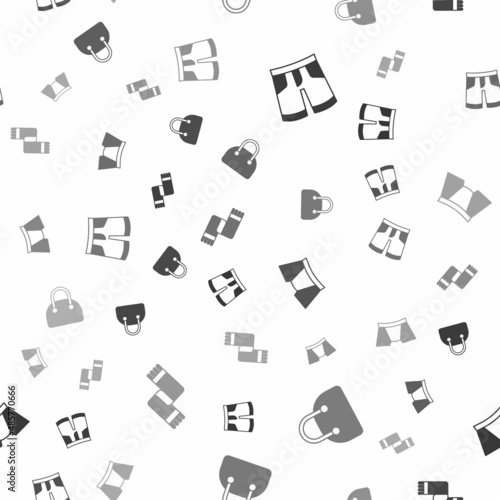 Set Short or pants, Handbag, Men underpants and Winter scarf on seamless pattern. Vector