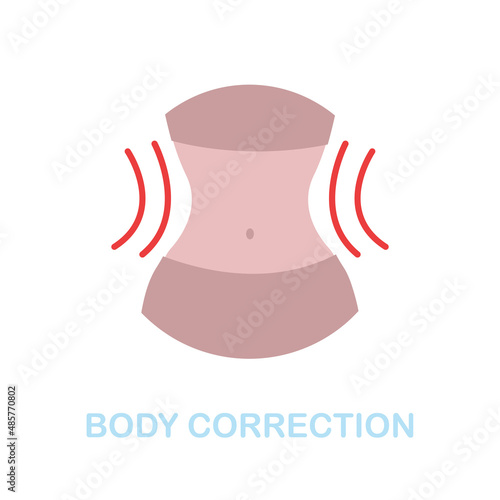 Body Correction flat icon. Colored element sign from cosmetology collection. Flat Body Correction icon sign for web design, infographics and more.