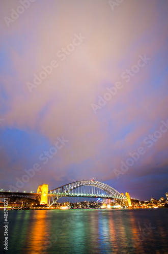 Photo of Sydney Harbour Bridge at Night, just after Sunset, Sydney, Australia