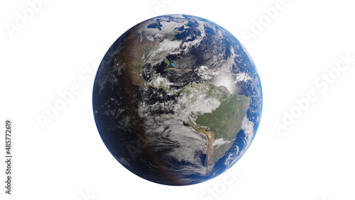 Planet Earth in white background, isolated high quality