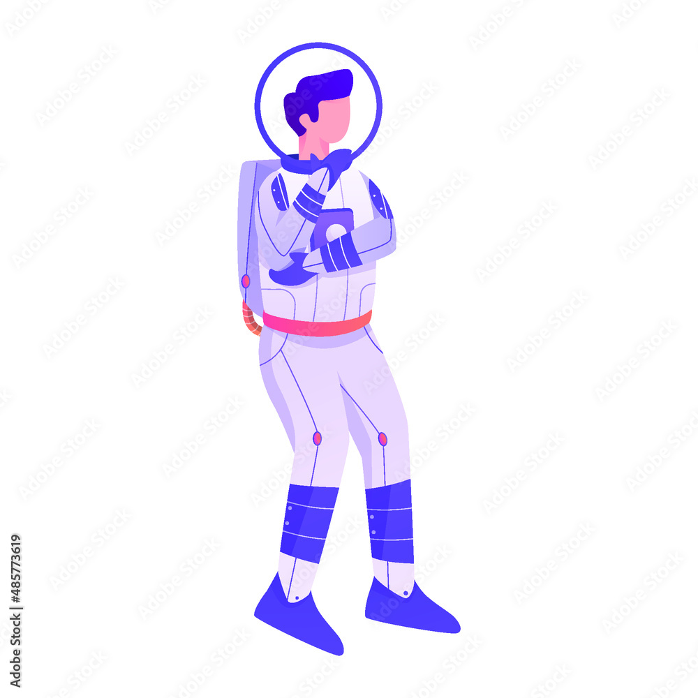 Thinking Astronaut Illustration