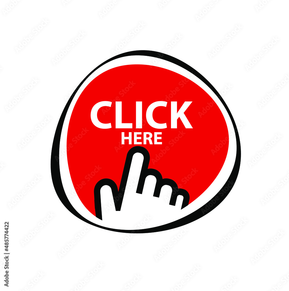 click here sign on white background click here sign on white background
