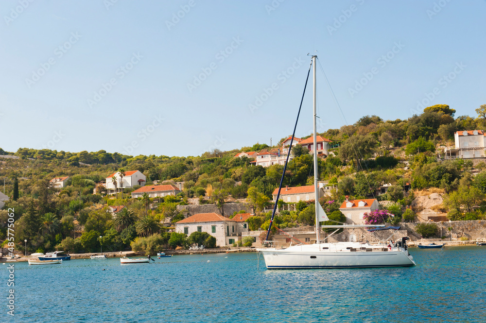 Sailing boat, Kolocep Island, Elaphiti Islands, Dalmatian Coast, Croatia