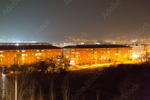 night photography and light pollution in a big city