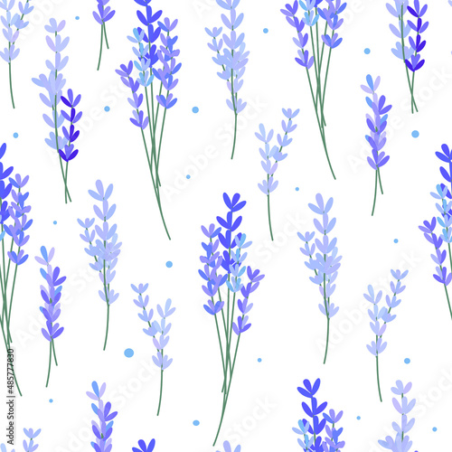 seamless pattern with flowers lavender 