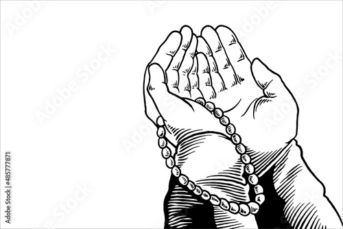 Hand drawn sketch of hand p...