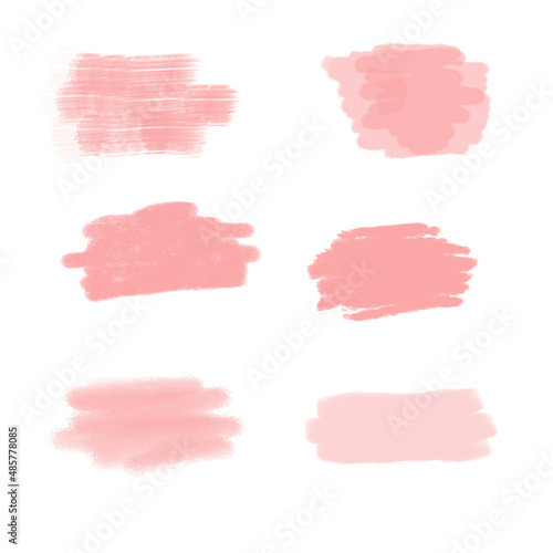 all kinds of pink brush shapes