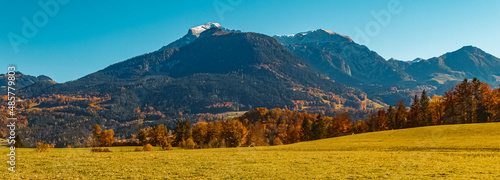 Beautiful alpine autumn or indian summer view near Berchtesgaden, Bavaria, Germany