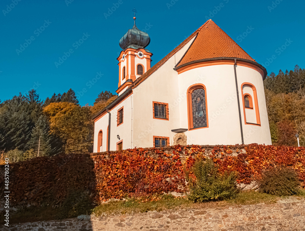 Beautiful church at Perasdorf, Bavarian forest, Bavaria, Germany