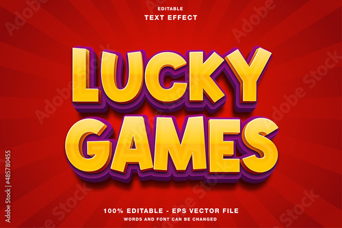 Lucky Games Cartoon 3D Editable Text Effect