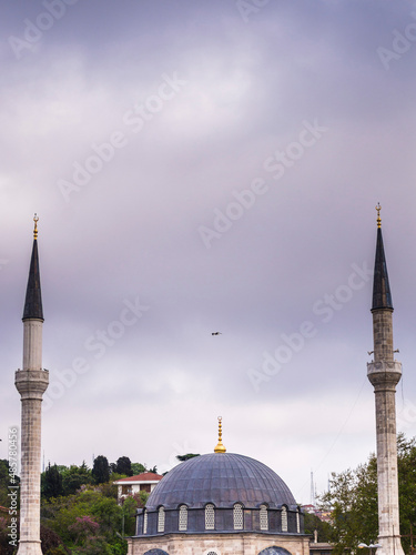 Mosque minarets seen from the Bosphorus Strait, Istanbul, Turkey, Eastern Europe