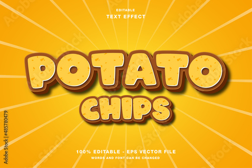 Potato Chips 3D Editable Text Effect