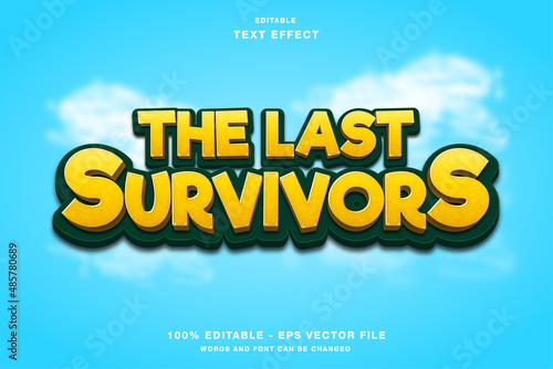 The Last Survivors Cartoon Games 3D Editable Text Effect