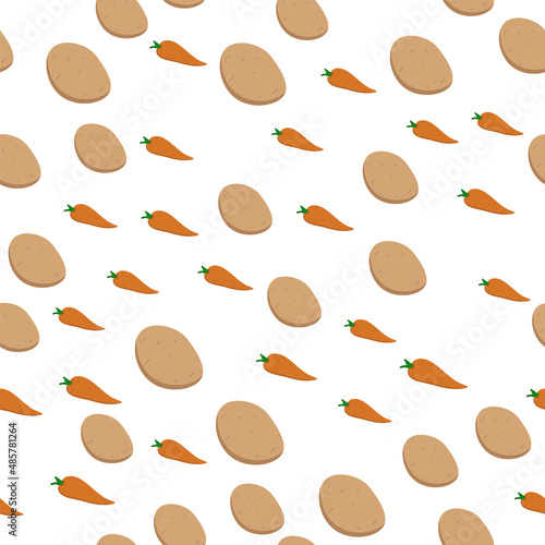 seamless pattern with autumn vegetables