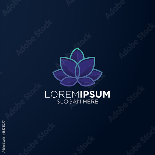 blooming leaves spread modern logo